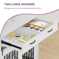 thumbnail image 4 of Uforic 39 inch Dog Crate Furniture End Table large Wooden Indoor Dog Kennel with Drawer & Wheels for Small to Medium,White, 4 of 5