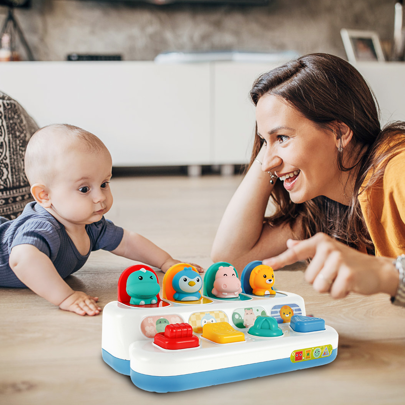 Jouet Pop-up Cache-cache Animaux - Jouet Interactif Pour Tout-petits - Développe La Motricité Fine