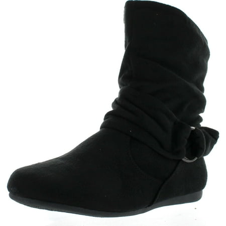

Forever SELENA-58 Women s Fashion Mid Calf Flat Heel Side Zipper Slouch Boots Black 6.5