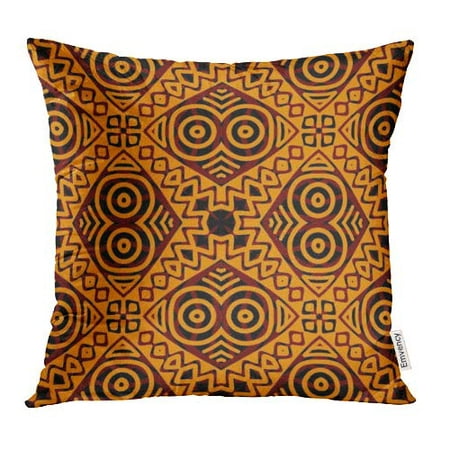 YWOTA Colorful Nigeria Traditional African Tribal Kitenge Inspired Orange Tanzania Ankara Zimbabwe Angola Pillow Cases Cushion Cover 18x18 (Best African Kitenge Designs)