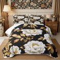 thumbnail image 2 of Manfei Vintage Peony Bloom Twin Quilt Set 2 Pieces,Oriental Floral Twin Coverlet Set,1 Bedspread and 1 Pillowcase, 2 of 7