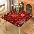 thumbnail image 2 of Christmas Card Table Covers Fitted Square 34x34 with Elastic Outdoor Tablecloth Square Elastic Tablecloths for Tables Waterproof Wipeable Table Cloths for Indoor,Picnic,Kitchen,Dinner, 2 of 4