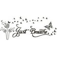 thumbnail image 1 of Pegatinas de pared temáticas "Just Breathe", calcomanía de pared con mariposas y diente de león, arte de pared con citas inspiradoras, papel tapiz autoadhesivo, 1 of 8