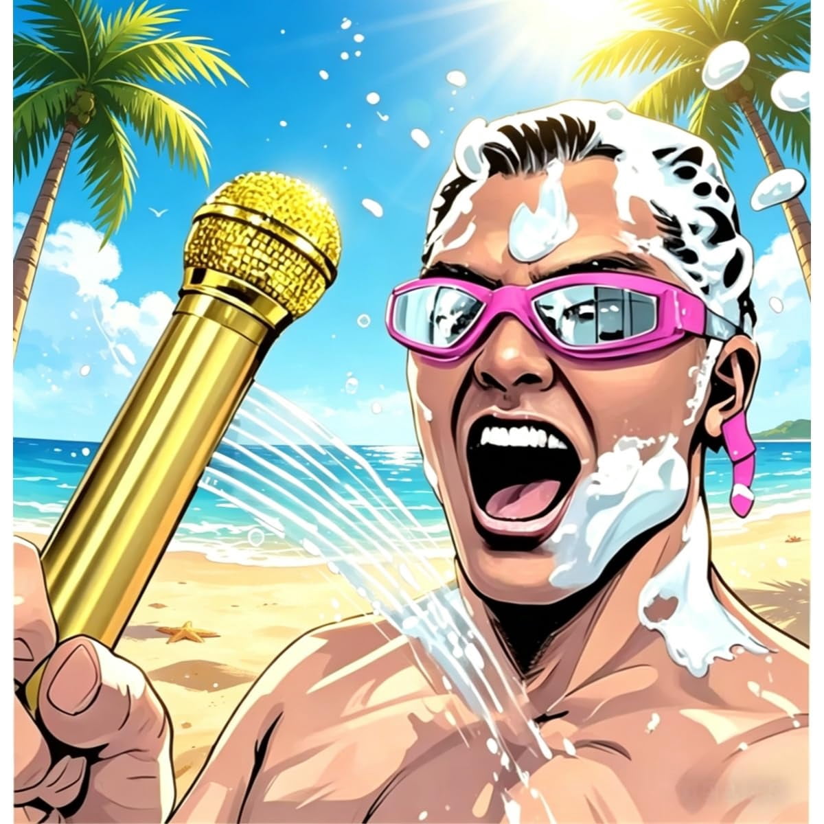 2026 High-Pressure Microphone Shower Head, Microphone-Shaped Creative Showerhead, Handheld Vintage Detachable Rain Flow, Easy Installation, Water Saving Design, Fun Bath Accessory