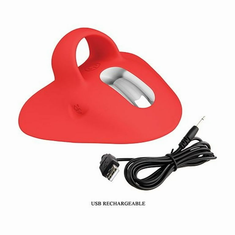 Pretty Love Carnation Manta Ray Finger Vibrator, Red