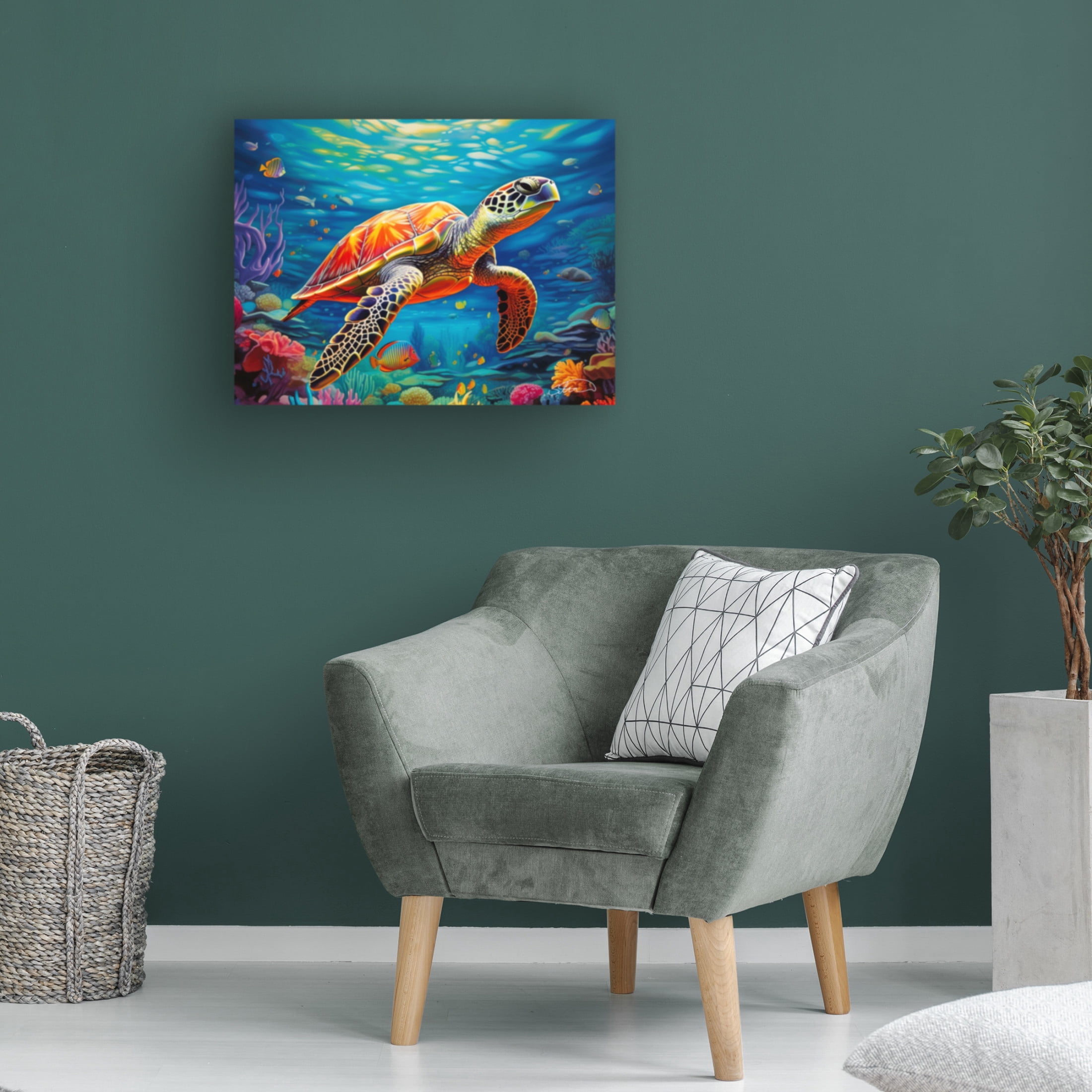 Canvas Wall Art - Stewart 'Under The Sea Magical Color' Wall Art for Living Room, Bedroom, or Office Décor by Trademark Fine Art - 24 x 18 Inches