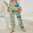 thumbnail image 3 of Greek Mati Mataki - Matiasma Evil Eye Pattern Winter Female Pants Flannel High Waist Women Pants Lady Warm Straight Leg Plush Trousers, 3 of 7