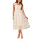 thumbnail image 2 of Vestido midi sin mangas de verano INSPIRE CHIC con fruncidos, volantes y tul para fiestas, talla XS, color albaricoque, 2 of 6
