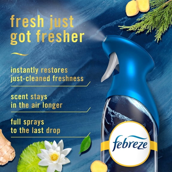 4 Pack Febreze Air Mist Luxe Air Freshener Spray, Ocean Scent, 8.1oz,