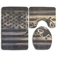 thumbnail image 1 of ABPHQTO Bandera de Estados Unidos de caza de patos Juego de alfombras de baño de 3 piezas Alfombra de baño Alfombra de contorno y tapa de inodoro ABPHQTO Cont-CHAPPLE-22450, 1 of 2