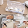thumbnail image 4 of Small Pencil Box, Plastic Case with Hinged Lid and Snap, Portable Storage for Back to Campus Supplies, White, 4 of 7