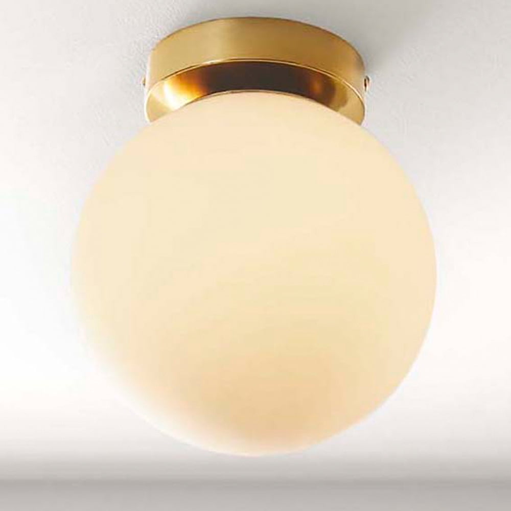 Better Homes & Gardens Frosted Globe Glass Ceiling Light, Brass, Light Bulb Included