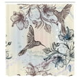 thumbnail image 3 of Ambesonne Nature Shower Curtain, Birds Hibiscus Flowers, 69"Wx84"L, Teal Brown, 3 of 5