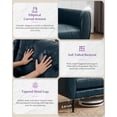 thumbnail image 6 of LAZZO 61" Faux Leather Loveseat, Mid Century Modern Tufted 2-Seat Sofa for Small Spaces, Blue, 6 of 7