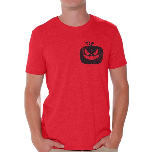 Awkward Styles Jack-O'-Lantern Pumpkin Pocket Tshirt Halloween Pumpkin T Shirt Halloween Shirt for Men Gifts for Halloween Spooky Shirt Scary Pumpkin Tshirt Men's Halloween T-Shirt Pumpkin Face Shirt