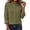 Army Green, variant on hoksml Women Stand Collar Gathered Neck Long Sleeve Shirt Cotton Linen Textured Button Down Blouse for Office Daily Travel
