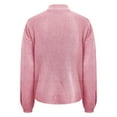 thumbnail image 6 of Efsteb Fall Shirts for Women Loose Bishop Sleeve Knitted Sweater Turtleneck Tops Pure Color Casual Lightweight Fashion Crewneck Long Sleeve Tops Pullover Blouses Tops Pink S, 6 of 6