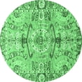 thumbnail image 1 of Ahgly Company Indoor Round Abstract Emerald Green Modern Area Rugs, 4' Round, 1 of 4