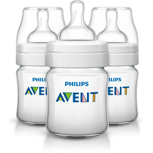 Philips Anti-colic Bottles Clear, 4oz, 3pk, SCF400/37 - Walmart.com