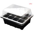 thumbnail image 3 of 2pcs 12 Cells Seed Trays Seedling Starter Tray Humidity Seedling Starter Tray; Humidity Adjustable Plant Starter Kit with Dome and Base - Black, 3 of 8