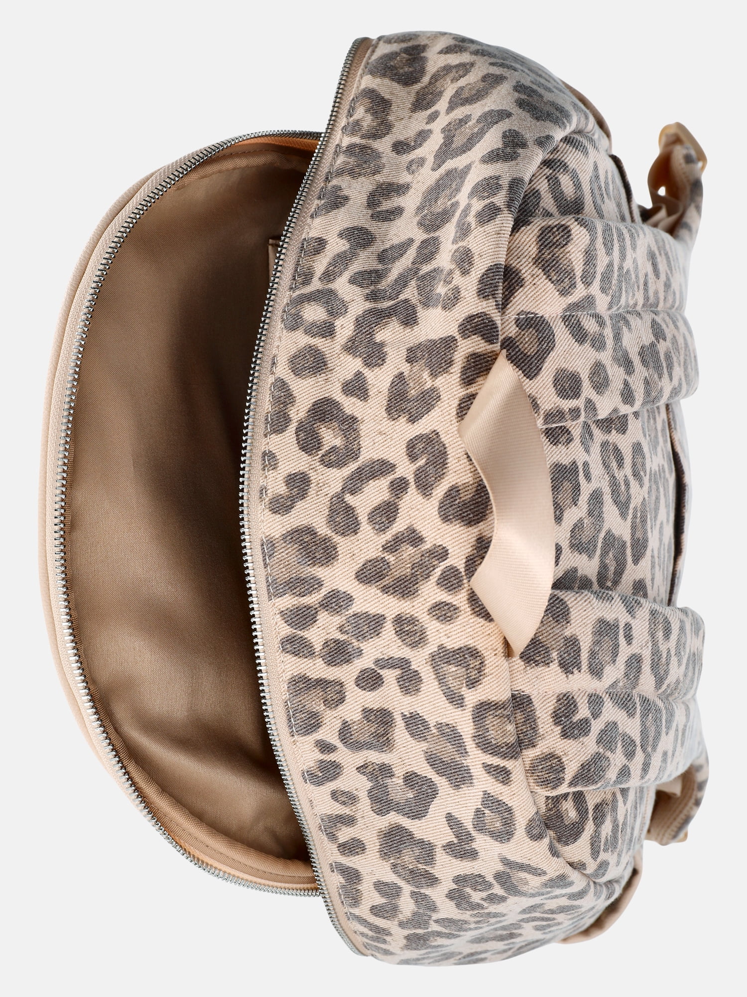 MNYC Women's Double Pocket Dome Backpack Leopard