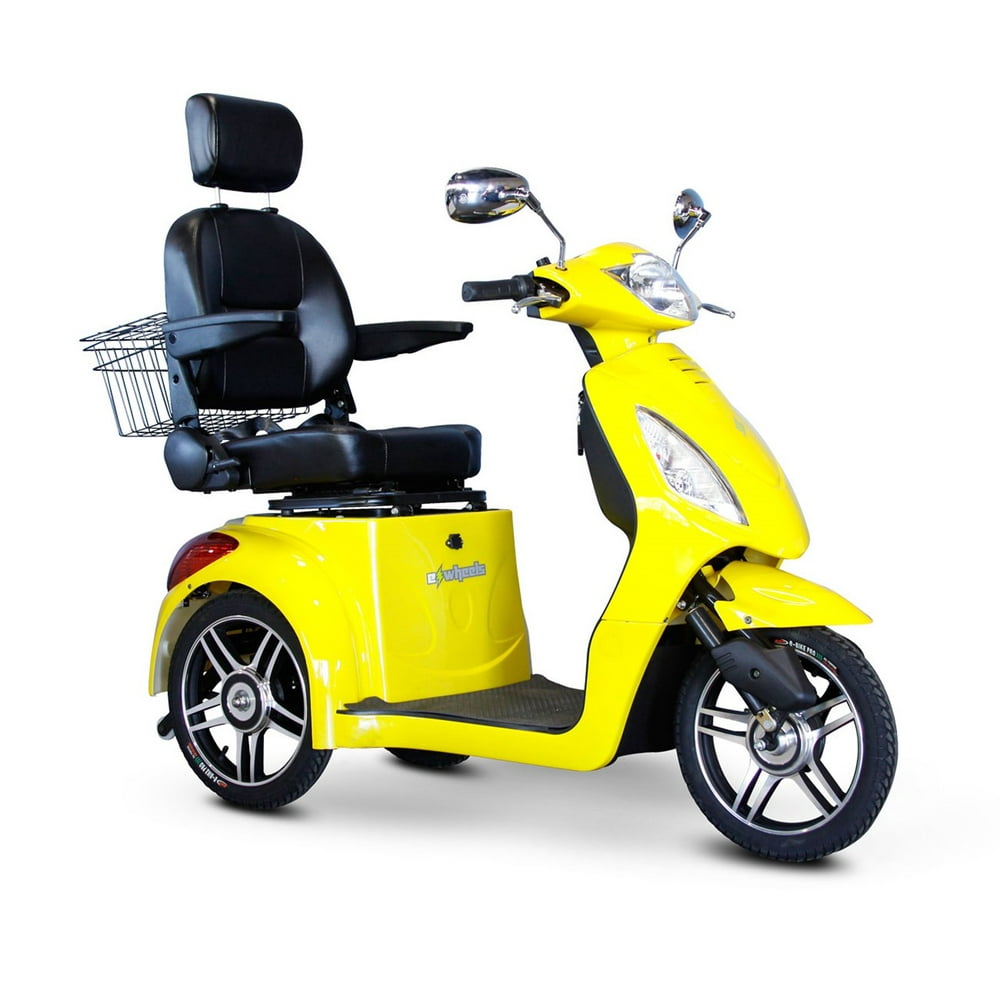 EWheels EW36 3Wheel Electric Senior Mobility Scooter Yellow