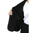 thumbnail image 5 of DARING DIVA Women's Plus Ruched 3/4 Sleeve Notch Lapel Blazer Jacket Black 1X, 5 of 7