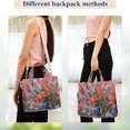 thumbnail image 4 of FORMRS Womens Corduroy Tote Bag Crossbody Shoulder Handbag with Pocket, Orange Vibrant Flowers, 4 of 7
