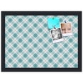 thumbnail image 2 of PinPix 18x13 Custom Cork Bulletin Board Argyle Turquoise Poster Board Has a Fabric Style Canvas Finish, Framed in Argyle Turquoise, by ArtToFrames (PinPix-648), 2 of 6