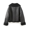 thumbnail image 2 of Women's Jacket with Collar Long Sleeve Zipper Pocket Double sided Motorcycle Style Spring New Style Jacket black L, 2 of 5