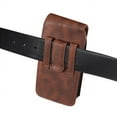 thumbnail image 6 of Vertical Brown Leather Case with belt loops. Compatible with Tracfone BLU View 5 with a thin cover on it, 6 of 7