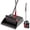 Black & Red, variant on JOYMOOP Black and Red Broom and Dustpan Set, Upright Angle Design with Built-in Comb Teeth for Home, Office, Hard Floors