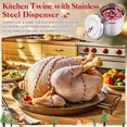 thumbnail image 2 of Fkszll 2Pcs Kitchen Twine with Stainless Steel Dispenser, 2 Pack 216FT Cooking Twine, 2MM Natural Cotton Butcher Twines for Meat, Turkey, Roast & Kitchen Use, Center Pull Butcher Twines for Cooking,R, 2 of 8