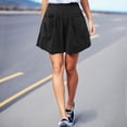 thumbnail image 2 of Shorts for Women 2026 Summer Cotton Plus Size Elastic Waist Wide Leg Casual Shorts with Pockets, 2 of 4