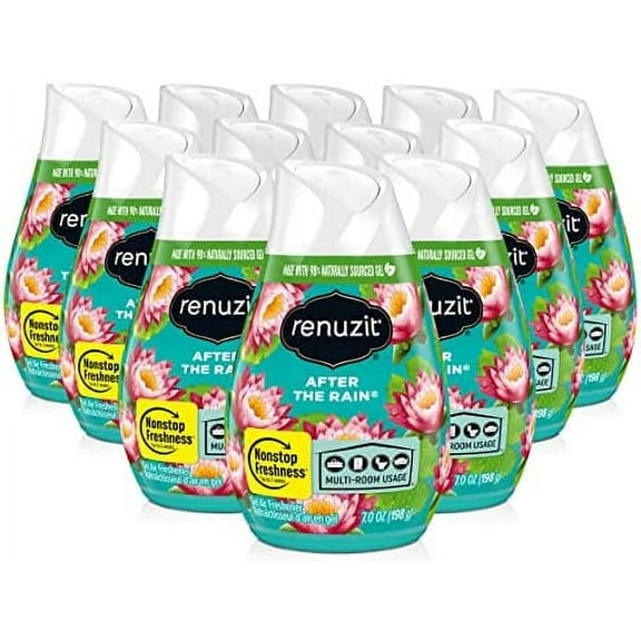 Renuzit Adjustable Gel Air Freshener Cone, After the Rain Scent, Nonstop Freshness, 7oz Cone, 12 Count 7 Ounce, (Pack of 12)