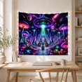 thumbnail image 5 of Alien Space Foreground with Humanoid Smooth Head Wearing, Mystical Fantasy for Space Lovers, Galaxy Room Decor, Graduation Gift, Tapestry Wall Hanging for Bedroom and Dorm, 5 of 7