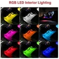 thumbnail image 4 of LED 16 Color RGB Strip Light, 4pcs 36 LED Multi-color Car Truck Interior Atmosphere Under Dash Seat Floor Neon Lighting Kit with Multi-Mode Changing IR Wireless Remote Control, Car Charger, DC 12V, 4 of 6