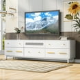 thumbnail image 5 of White TV Stand with 4 Drawers and 2-Door Cabinet, Atumon Entertainment Center for TVs up to 80", Modern TV Cabinet, Television Stand with Metal Legs, TV Stand Furniture for Living Room Bedroom, 5 of 10