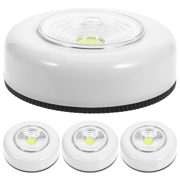 Paquete de 4 lámparas LED táctiles para emergencias familiares, luz nocturna para pared o armario, sin pilas (luz blanca).