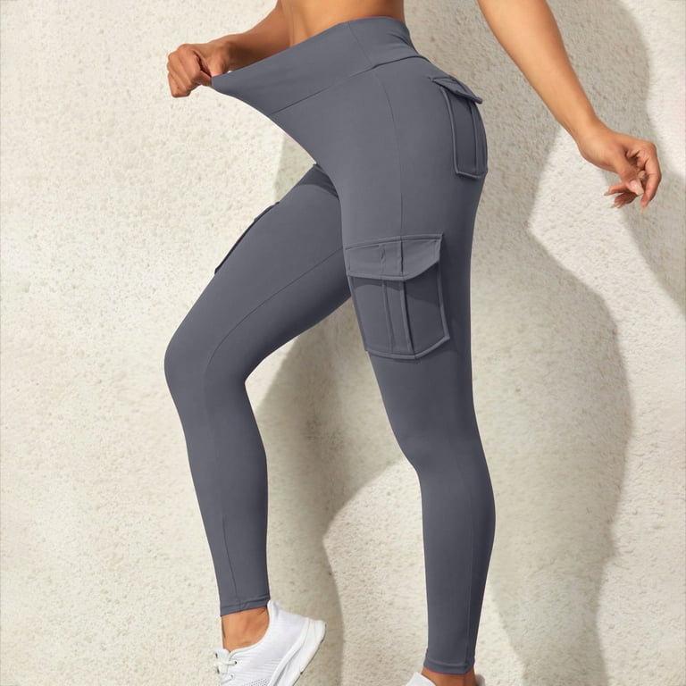 XFLWAM Butt Leggings with Pockets for Women High Waist Cargo Pants