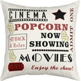 thumbnail image 2 of Pack of 4 Popcorn Snacks Decor Outdoor Throw Pillow Covers, Soft Movie Theater Square Cushion Case Set for Couch Sofa, Cinema Poster Porch Pillows Cases Pillowcases, Old Fashion 16x16 Inches, 2 of 5