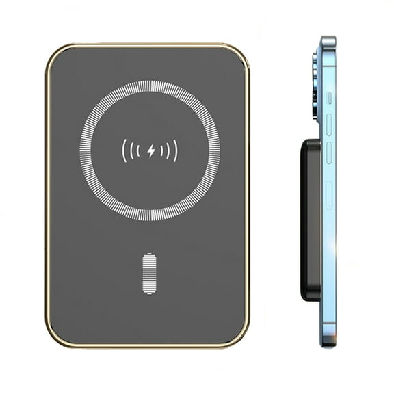 Hotpom Magnetic Power Bank, 10000mAh Portable Wireless Charger, Emergency Backup Power for Travel, Camping and Outdoor Activities,Compatible with iPhone, Samsung, Black