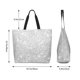 thumbnail image 5 of Balery Silver Glitter Bolsa Tote Estilo Estético con Cremalleras, Bolsa de Hombro, Bolsa de Compras Grande y Plegable, 5 of 8