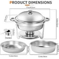 thumbnail image 4 of EVGTTI 2 Pack Round Chafing Dish for Buffet, 6QT Stainless Steel Chafing Dishes, Chafers and Buffet Warmer Sets for Wedding, Rolled-Edge Design, 4 of 6