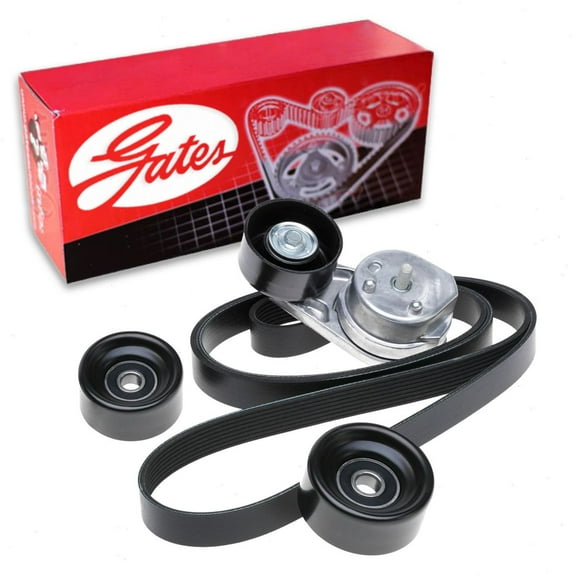 Gates Complete Serpentine Belt Drive Component Kit compatible with Ford F-250 Super Duty 6.7L V8 2012-2016