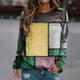 thumbnail image 1 of Puntoco Mujeres Moda Casual Geometría Impreso Suéter Manga Larga Cuello Redondo tops Puntoco Puntoco-1728, 1 of 6