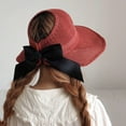 thumbnail image 2 of ZHENHONG Sun Hats for Women Foldable Wide Brim Straw Visors Bow Beach Hat Summer Summer Hat, 2 of 4