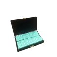 thumbnail image 1 of Domino Double 6 Torneo Jumbo Verde Menta Pastel Tamaño Profesional en Elegante Estuche de Terciopelo Negro., 1 of 3