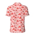 thumbnail image 3 of Xecao Cute Mushroom1 for Mens' Casual Short Sleeve Button-Down Polo Shirts for a Classic Golf Look, 3 of 9