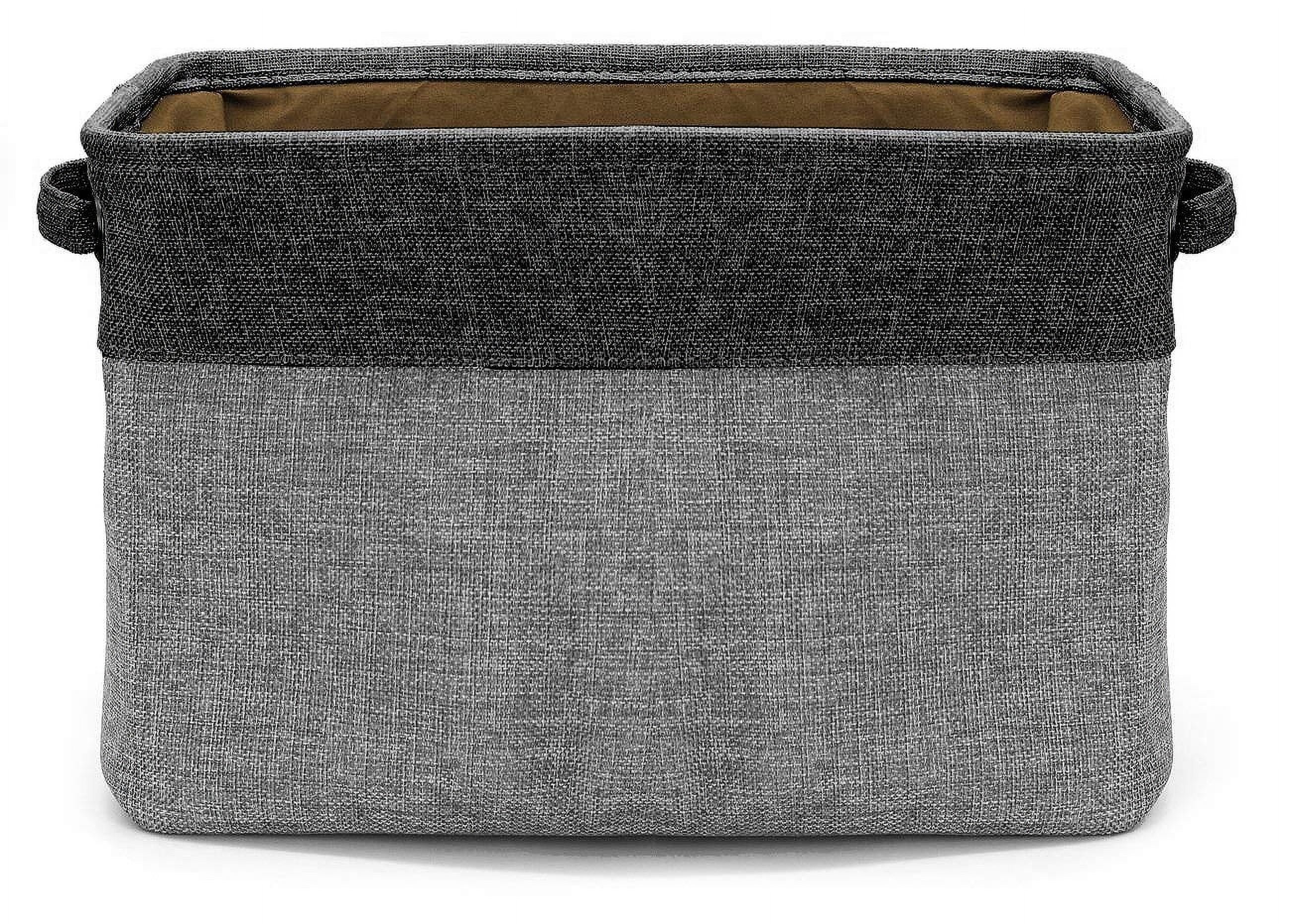 Sorbus Twill Storage Fabric Basket Organizer, Large, Collapsible, Set of 6, Black